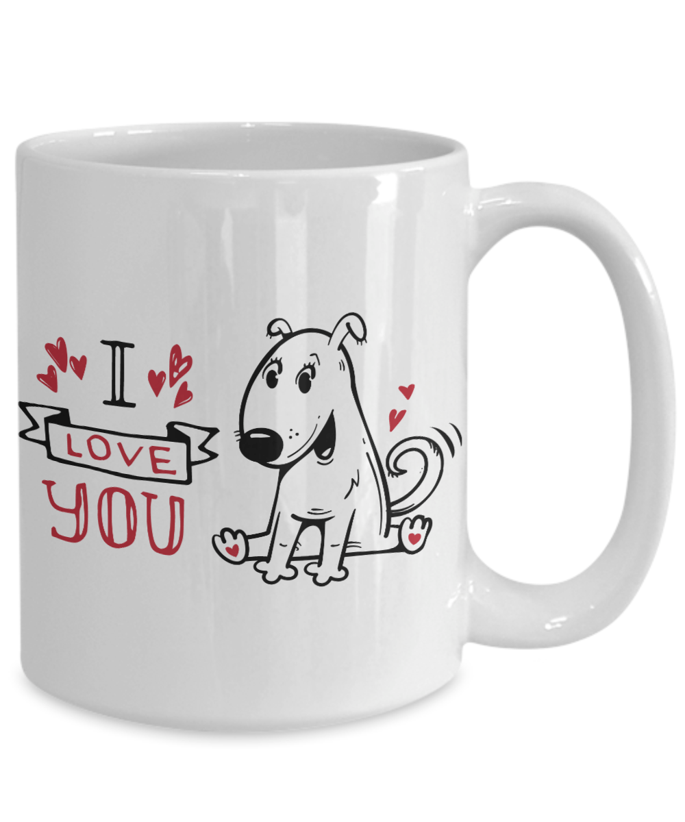 I Love You Cute Valentine Puppy Mug