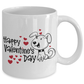 Happy Valentine's Day Coffee Mug With Cute Puppy and Hearts