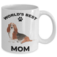 Basset Hound Best Mom Coffee Mug watercolor print