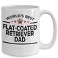 Flat-Coated Retriever Dog Lover Gift World's Best Dad Birthday Father's Day White Ceramic Coffee Mug