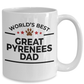 Great Pyrenees Dog Lover Gift World's Best Dad Birthday Father's Day White Ceramic Coffee Mug