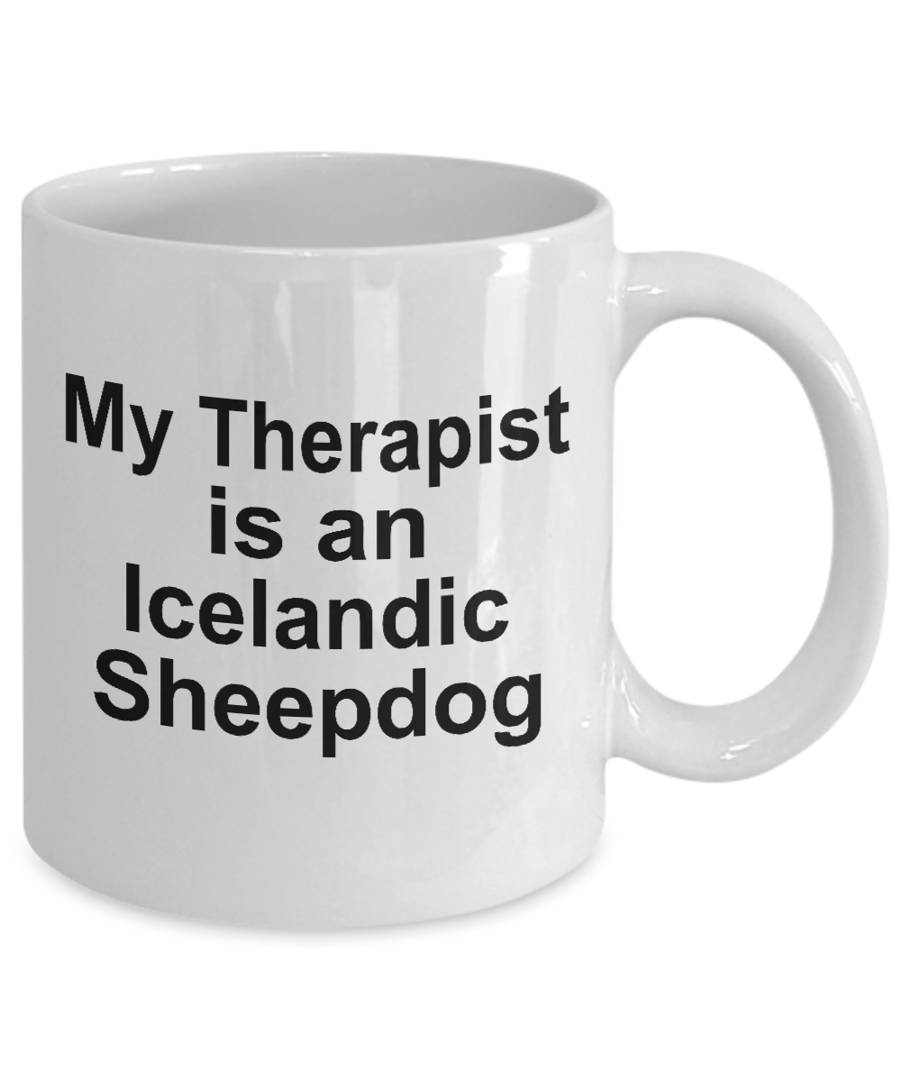 Icelandic Sheepdog Dog Owner Lover Funny Gift Therapist White Ceramic Coffee Mug