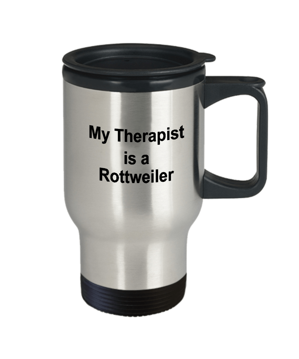 Rottweiler Dog Owner Lover Funny Gift Therapist Stainless Steel Insulated Travel Coffee Mug