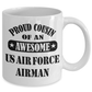 US Air Force Airman Proud Cousin Coffee mug