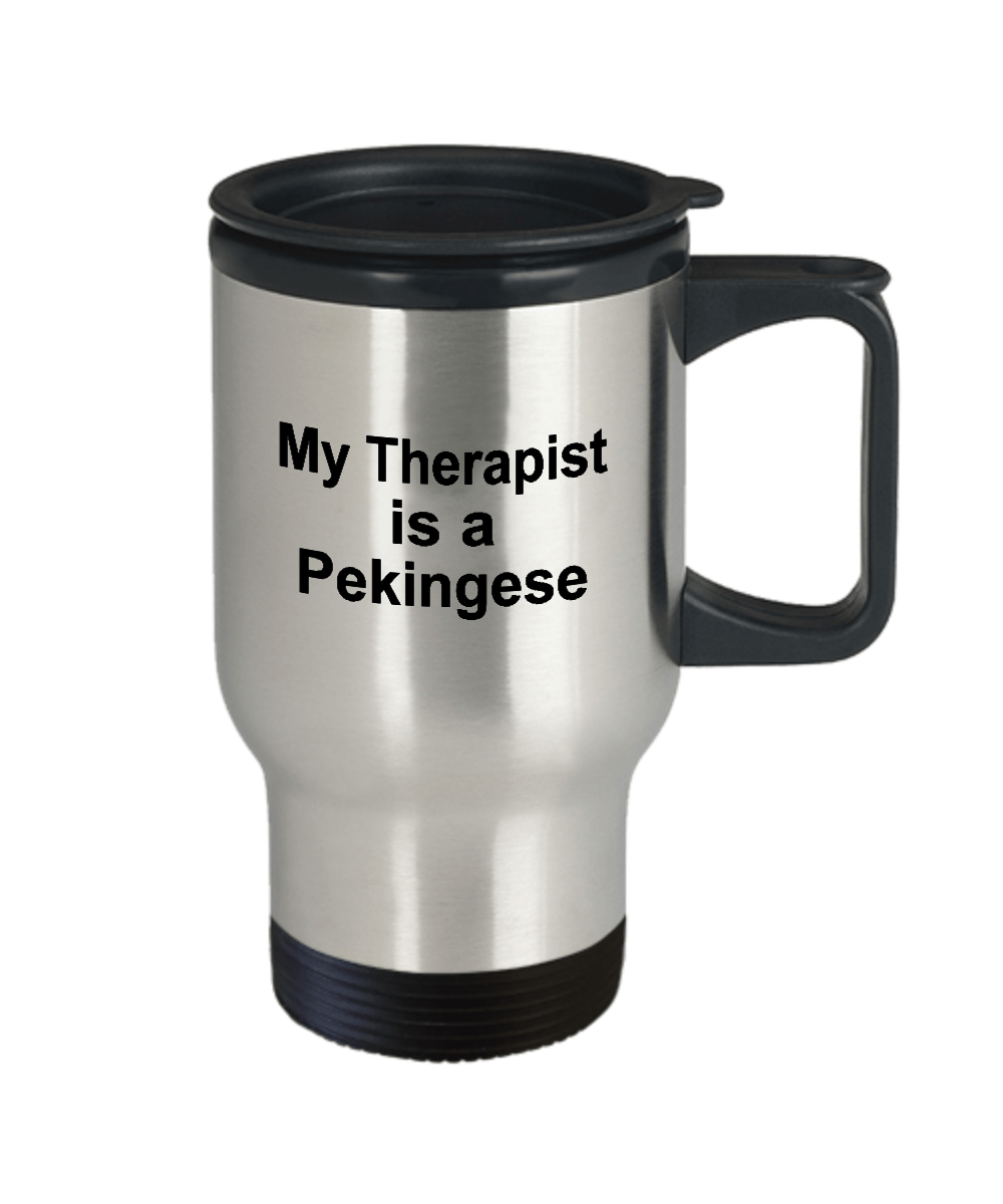 Pekingese Dog Owner Lover Funny Gift Therapist Stainless Steel Insulated Travel Coffee Mug