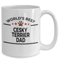 Cesky Terrier Dog Lover Gift World's Best Dad Birthday Father's Day White Ceramic Coffee Mug