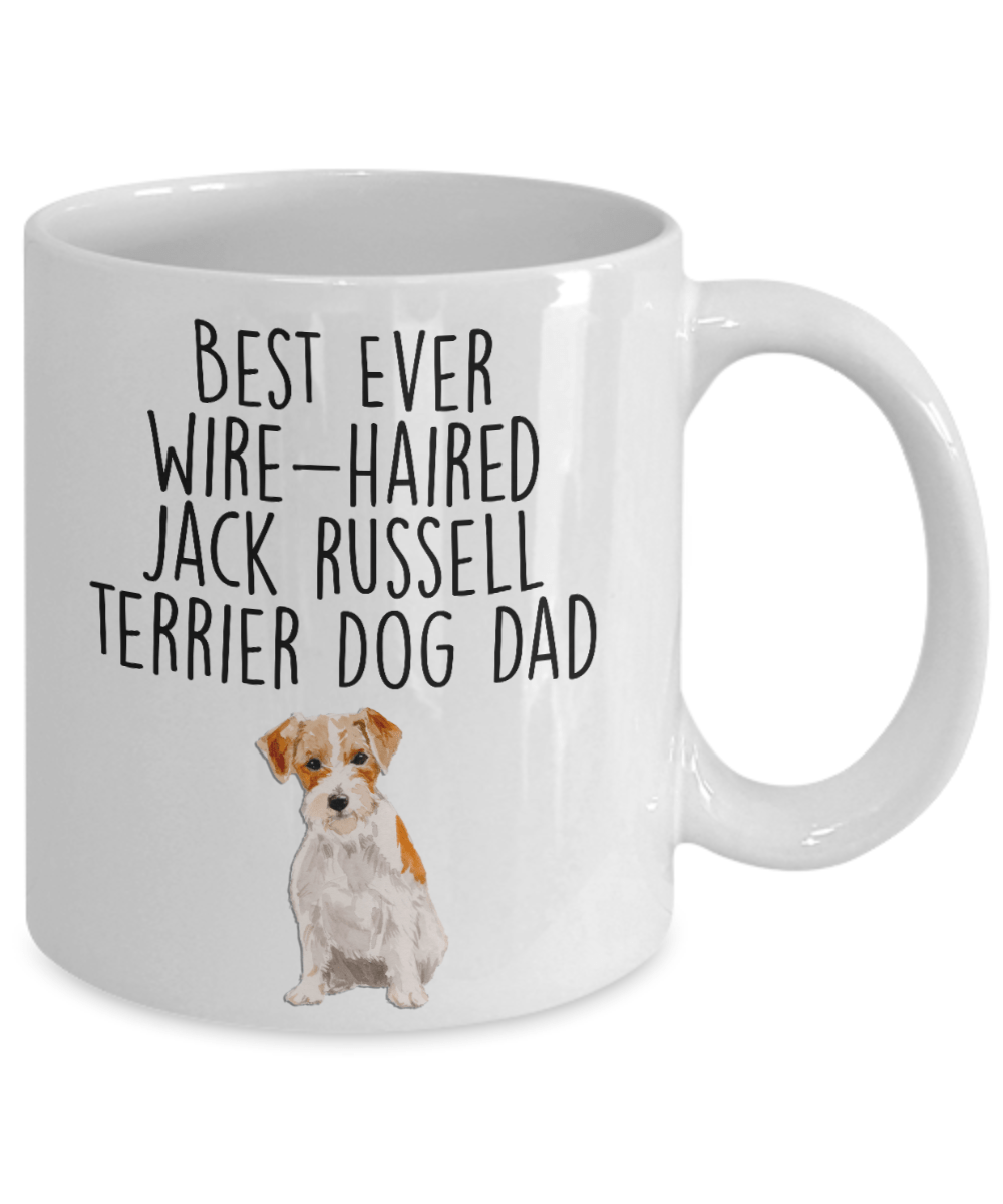 Best Ever Wire-haired Jack Russell Terrier Dog Dad Custom Ceramic Coffee Mug