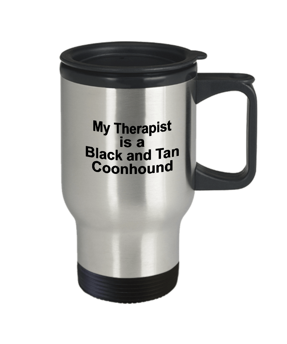 Black and Tan Coonhound Dog Therapist Travel Coffee Mug