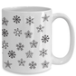 Snowflake White Ceramic Coffee Mug