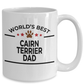Cairn Terrier Dog Lover Gift World's Best Dad Birthday Father's Day White Ceramic Coffee Mug