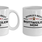 Rottweiler Dad and Mom Ceramic Mugs - Set of 2 - His and Hers