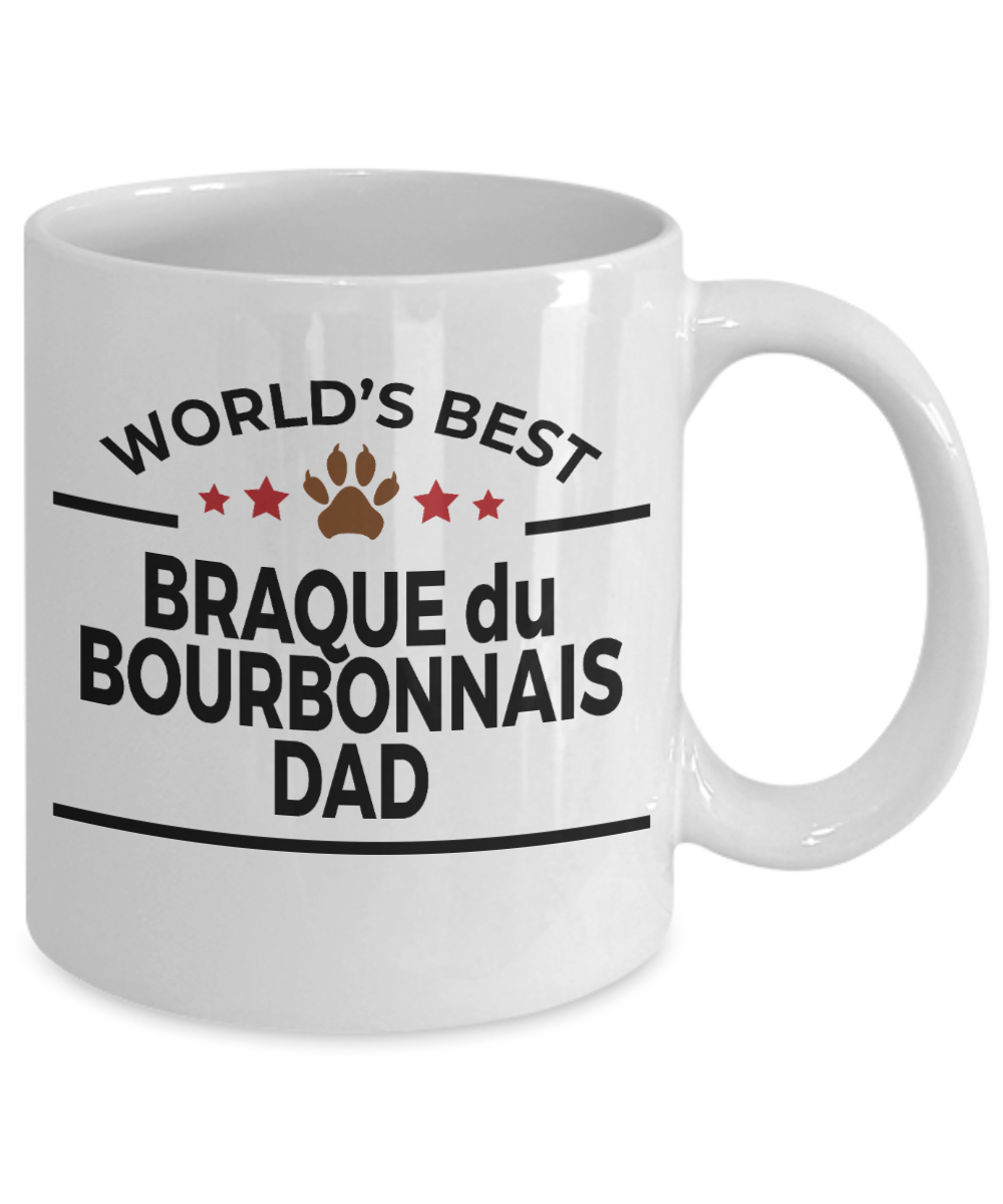 Braque du Bourbonnais Dog Lover Gift World's Best Dad Birthday Father's Day White Ceramic Coffee Mug