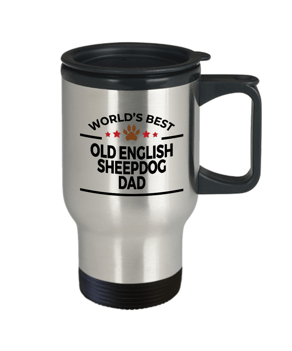 Old English Sheepdog Dog Dad Birthday Travel Coffee Mug