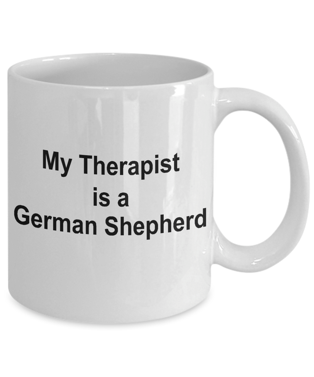 German Shepherd Dog Lover Gift Funny Therapist White Ceramic Coffee Mug