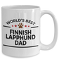 Finnish Lapphund Dog Lover Gift World's Best Dad Birthday Father's Day White Ceramic Coffee Mug