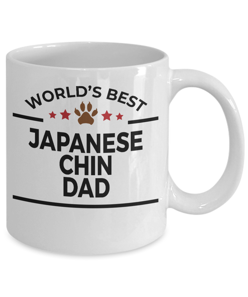 Japanese Chin Dog Lover Gift World's Best Dad Birthday Father's Day White Ceramic Coffee Mug