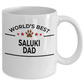 Saluki Dog Lover Gift World's Best Dad Birthday Father's Day White Ceramic Coffee Mug