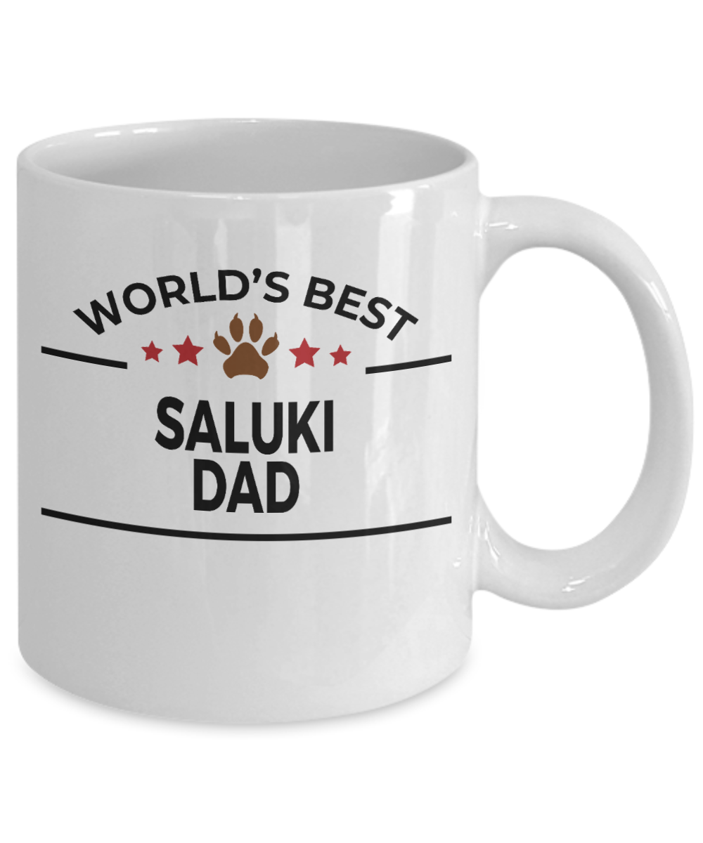 Saluki Dog Lover Gift World's Best Dad Birthday Father's Day White Ceramic Coffee Mug