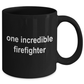 Firefighter Gift for Him Funny Black Ceramic Coffee Cup