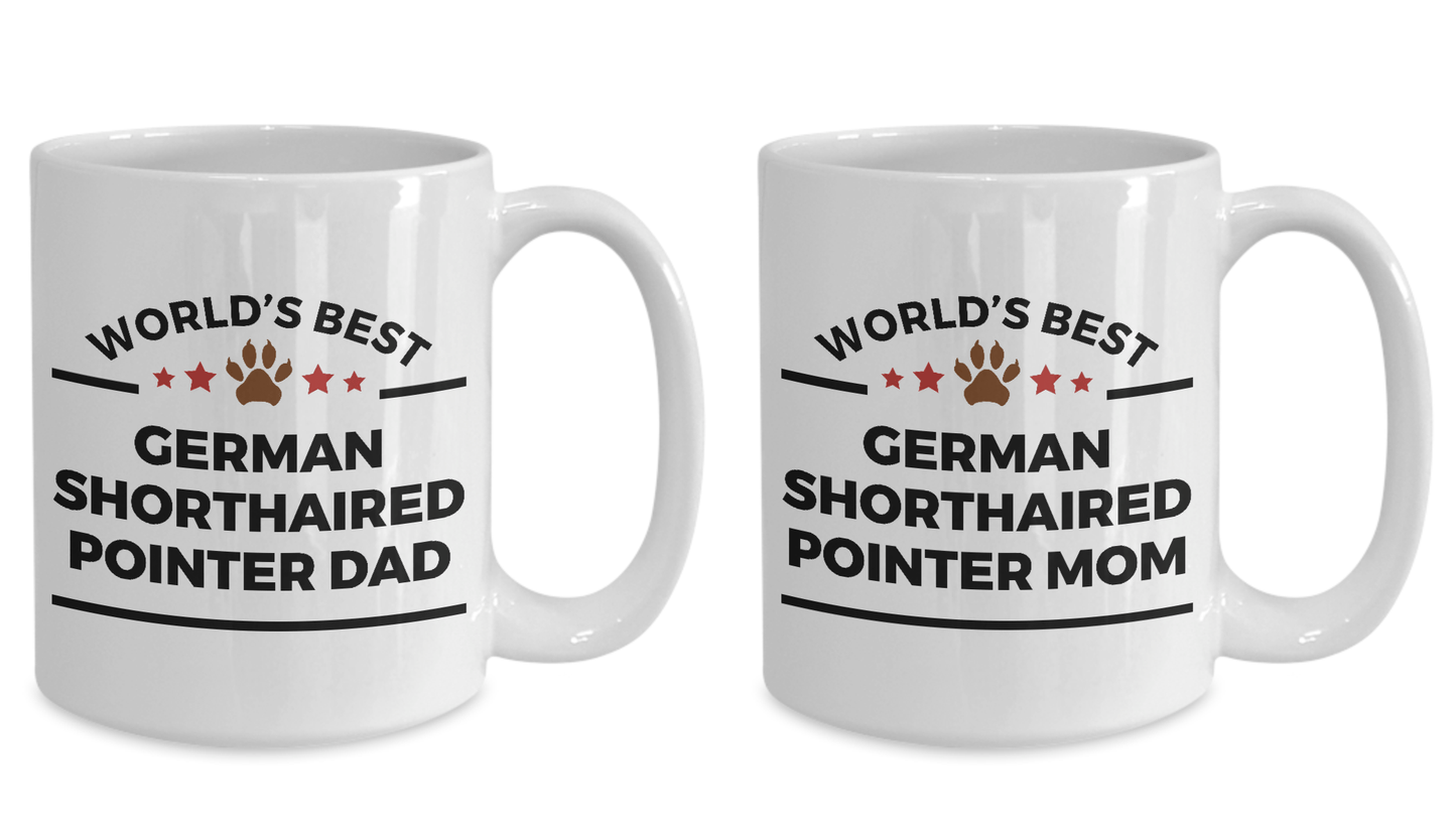 German Shorthaired Pointer Dog Dad and Mom Mugs -Set of 2