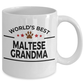 Maltese Dog Lover Gift World's Best Grandma Birthday Mother's Day White Ceramic Coffee Mug