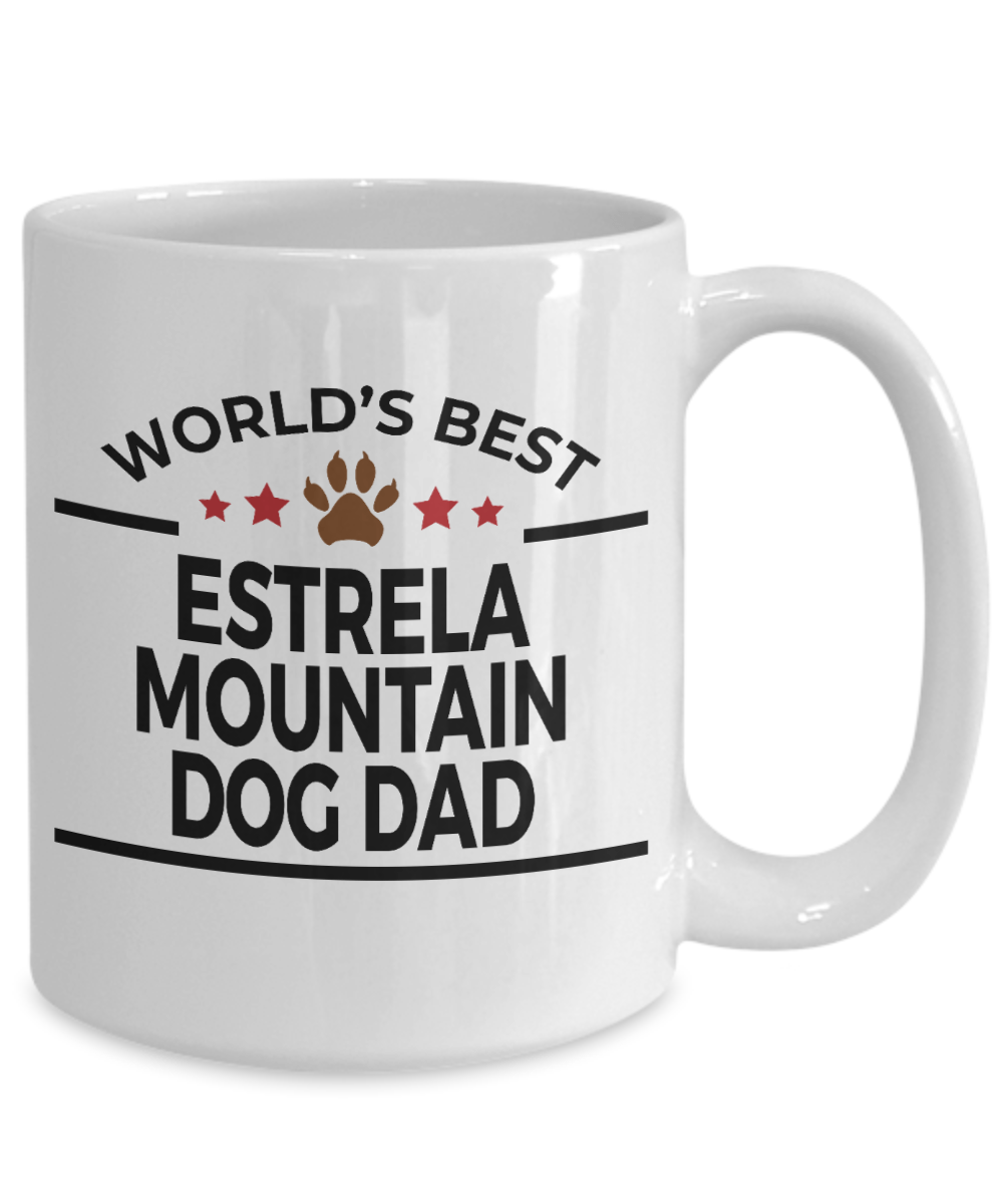 Estrela Mountain Dog Lover Gift World's Best Dad Birthday Father's Day White Ceramic Coffee Mug