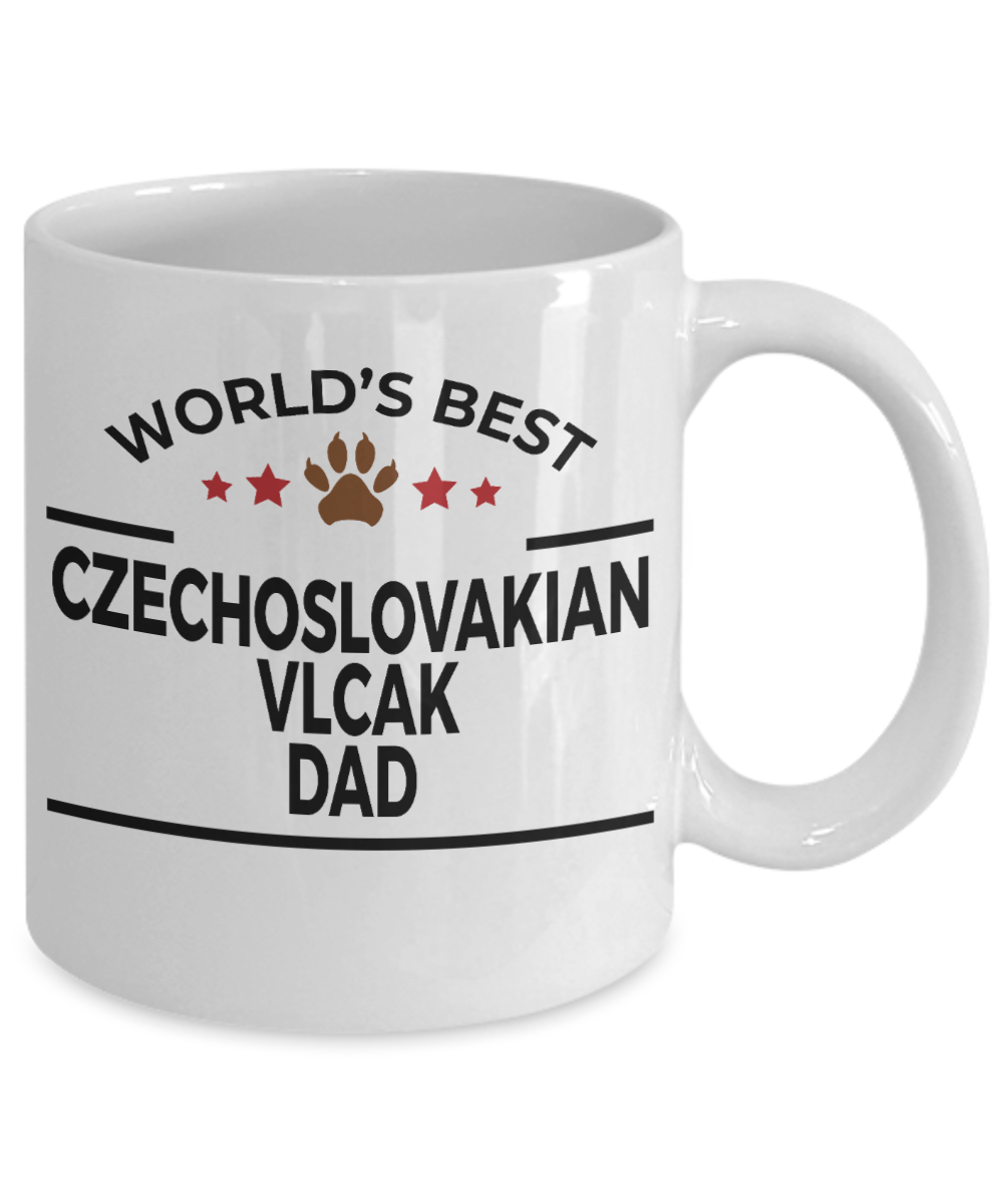 Czechoslovakian Vlcak Dog Lover Gift World's Best Dad Birthday Father's Day White Ceramic Coffee Mug