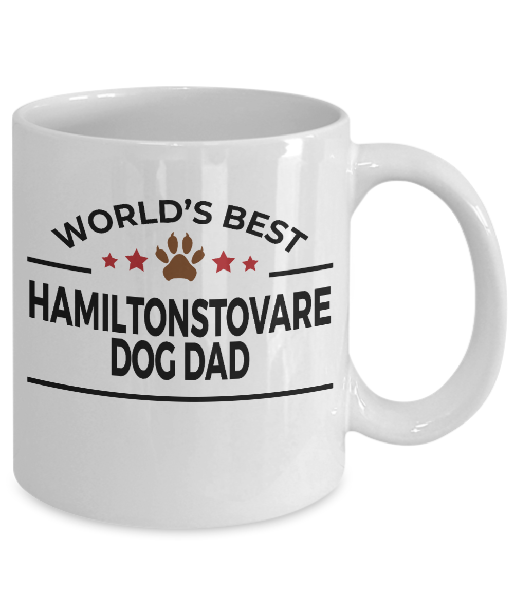 Hamiltonstovare Dog Lover Gift World's Best Dad Birthday Father's Day White Ceramic Coffee Mug