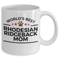 Rhodesian Ridgeback Dog Lover Gift World's Best Mom Birthday Mother's Day White Ceramic Coffee Mug