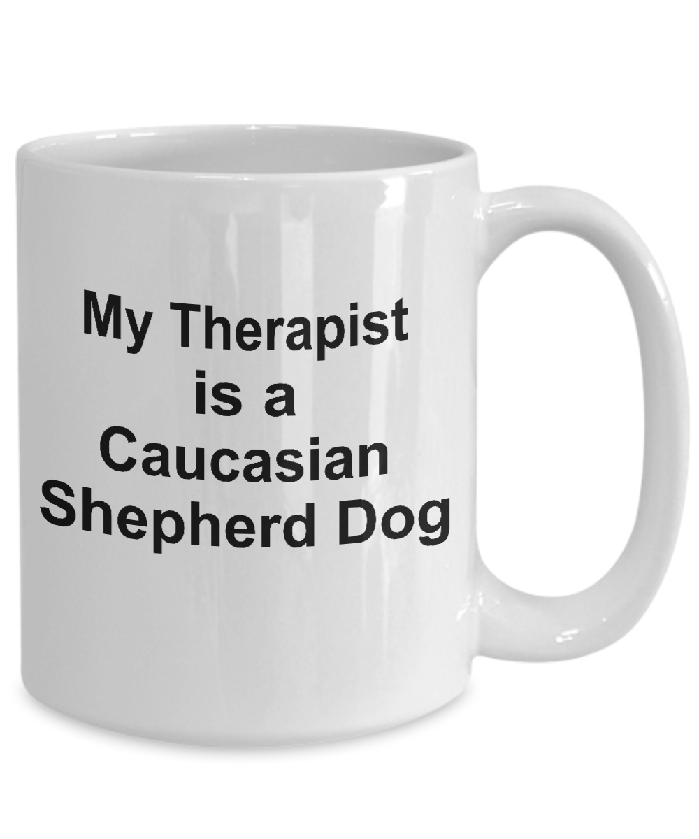Caucasian Shepherd Dog Owner Lover Funny Gift Therapist White Ceramic Coffee Mug