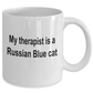 Russian Blue Cat Therapist Coffee Cup