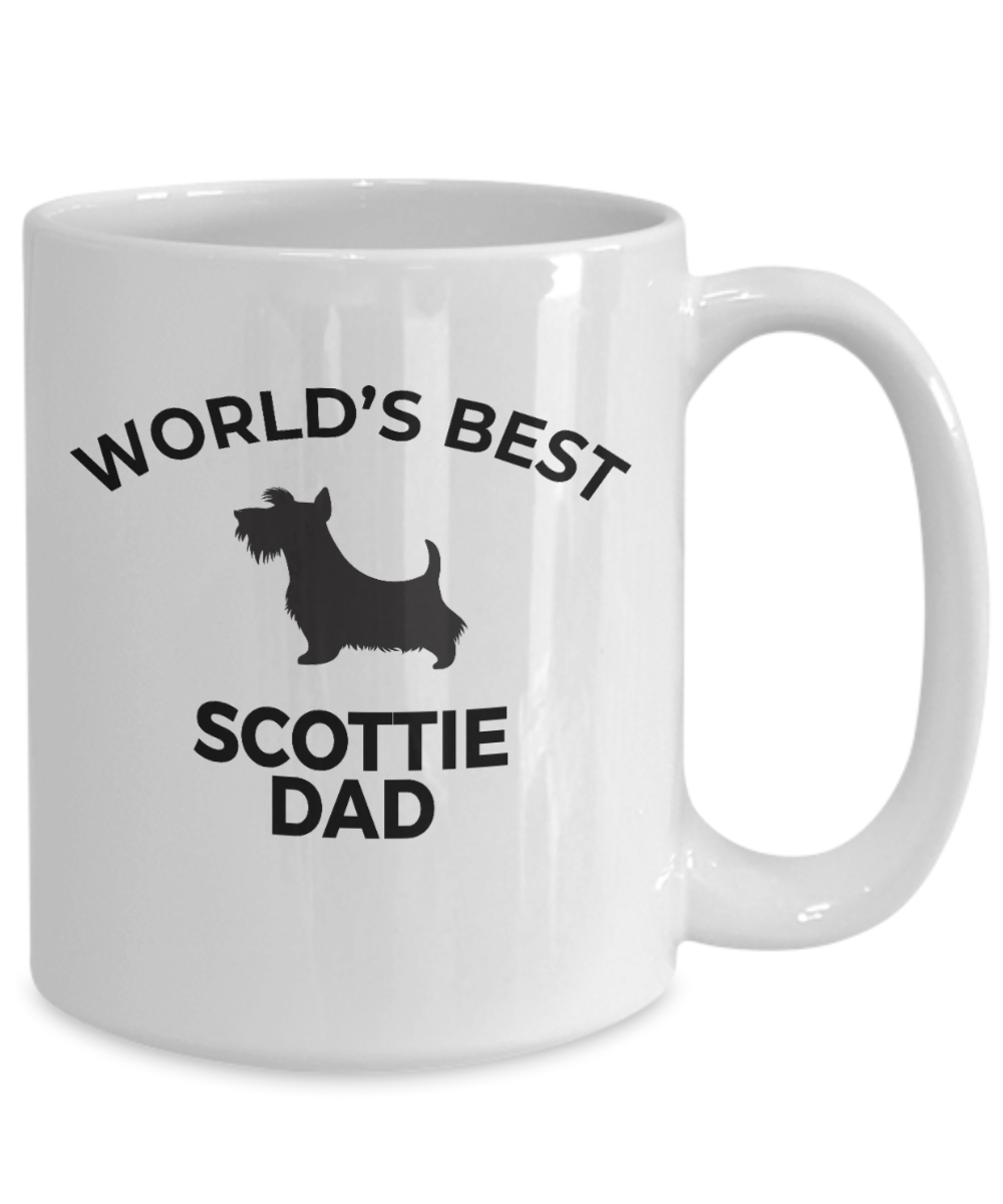 Scottie Dad Mug School Mascot Dog Lover Gift White Ceramic Coffee Cup