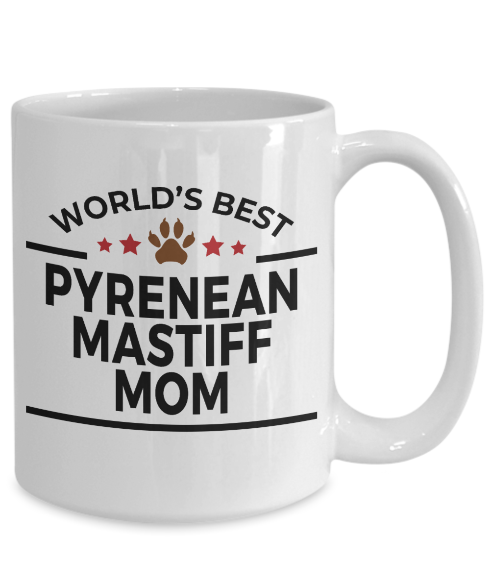 Pyrenean Mastiff Dog Lover Gift World's Best Mom Birthday Mother's Day White Ceramic Coffee Mug