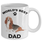 Basset Hound Best Dad Watercolor Print Coffee Mug