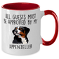 Funny Appenzeller Sennenhund -Guests must be approved Two Tone Red and White Coffee Mug