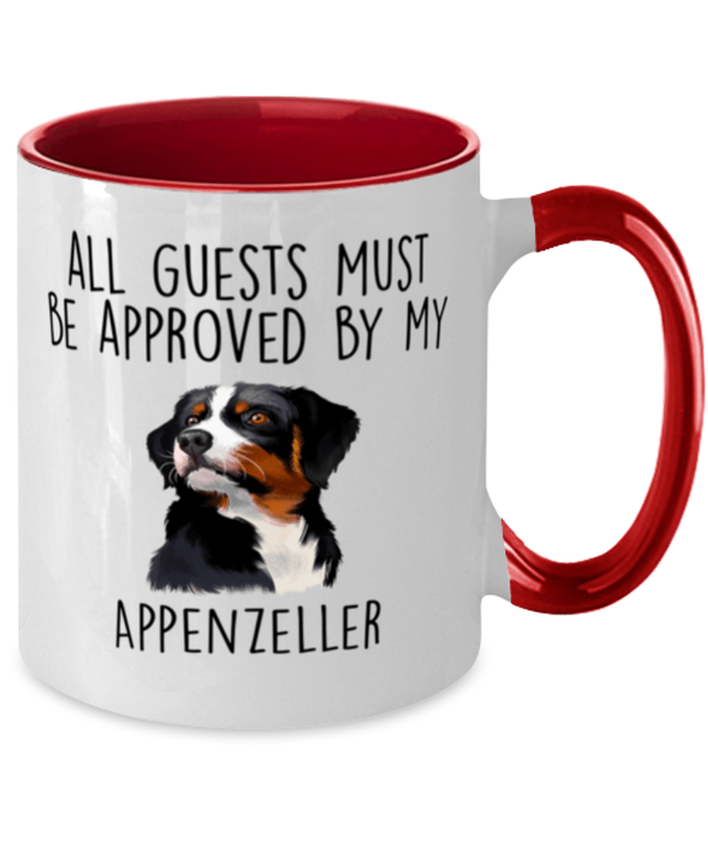 Funny Appenzeller Sennenhund -Guests must be approved Two Tone Red and White Coffee Mug