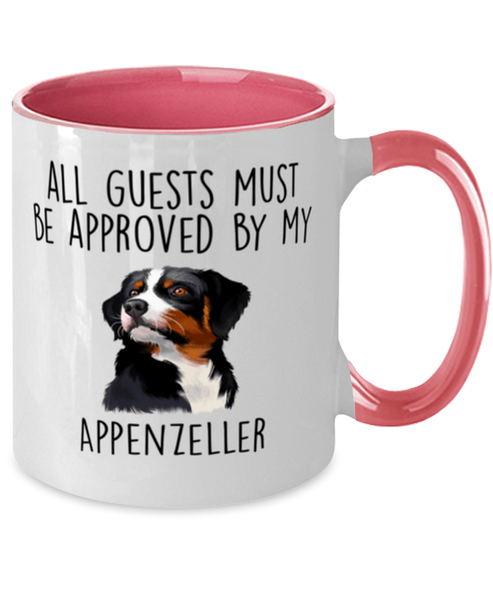 Funny Appenzeller Sennenhund -Guests must be approved Two Tone Pink and White Coffee Mug