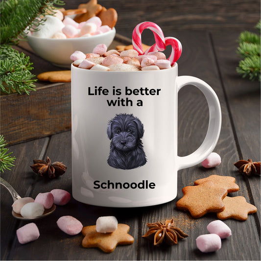 Schnoodle Black Dog Coffee Mug - Life is Better