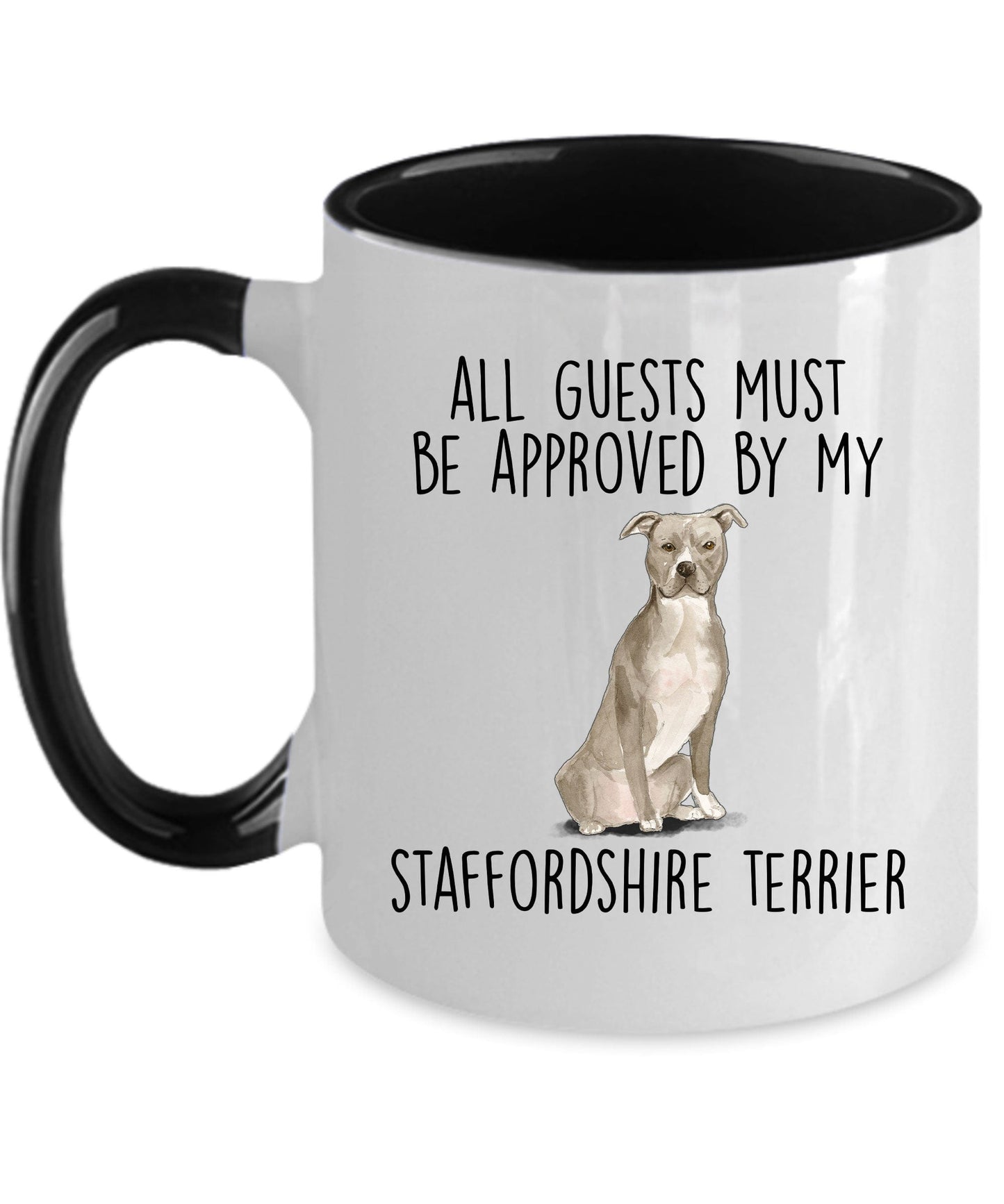 American Staffordshire Terrier - Pitbull - ceramic coffee mug - All guests must be approved