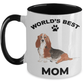 Basset Hound Best Mom Coffee Mug watercolor print