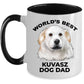 Kuvasz Best Dog Dad Coffee Mug white and two tone