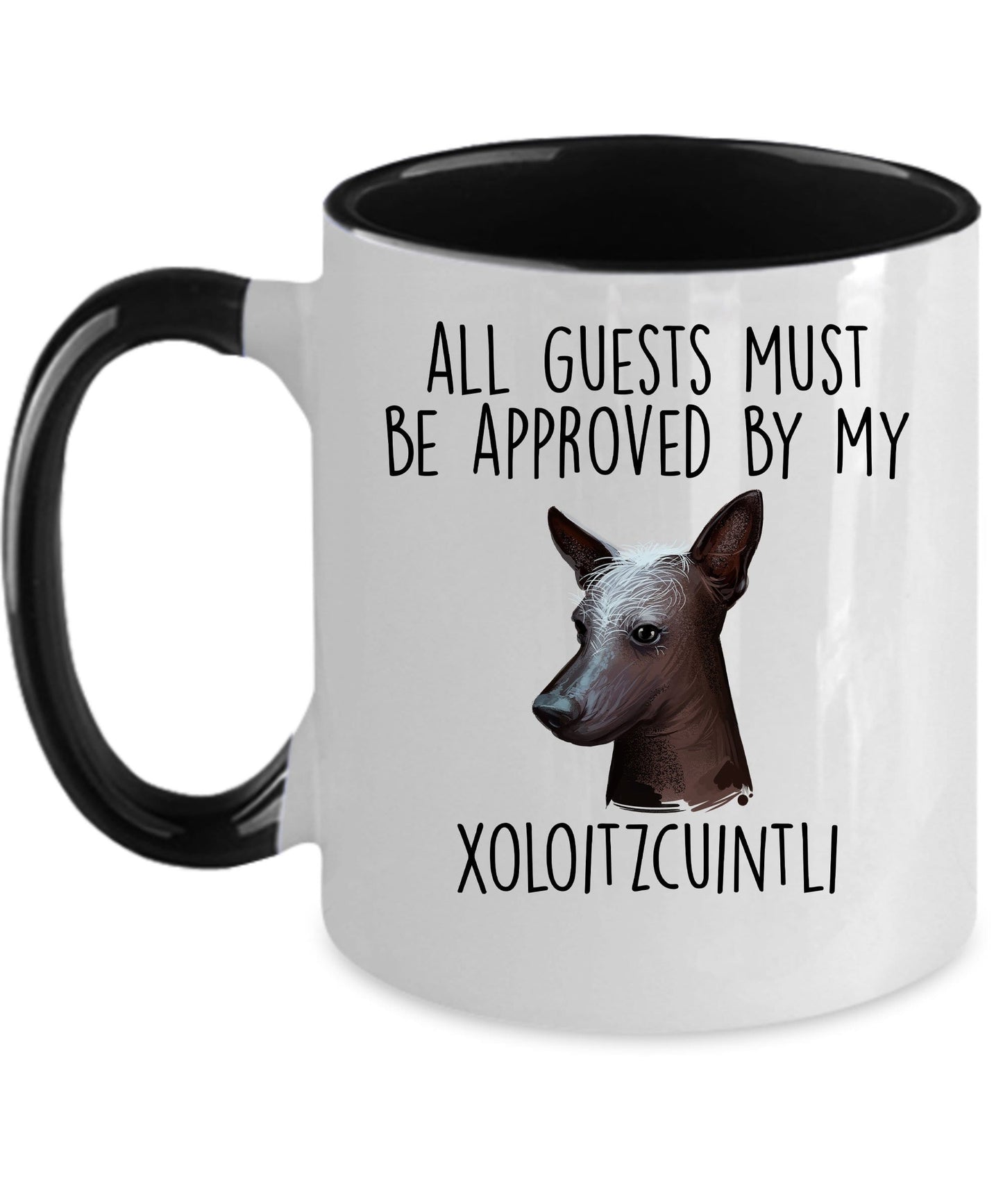 Xoloitzcuintli - Mexican Hairless Dog funny coffee Mug - All Guests must be approved