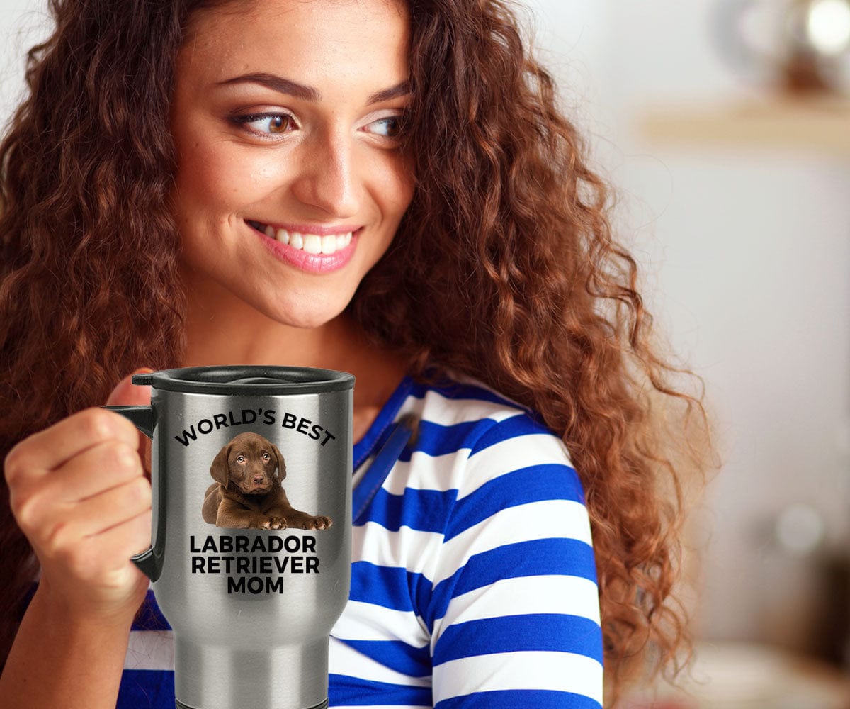 Chocolate Labrador Retriever Puppy Dog Mom Travel  Mug