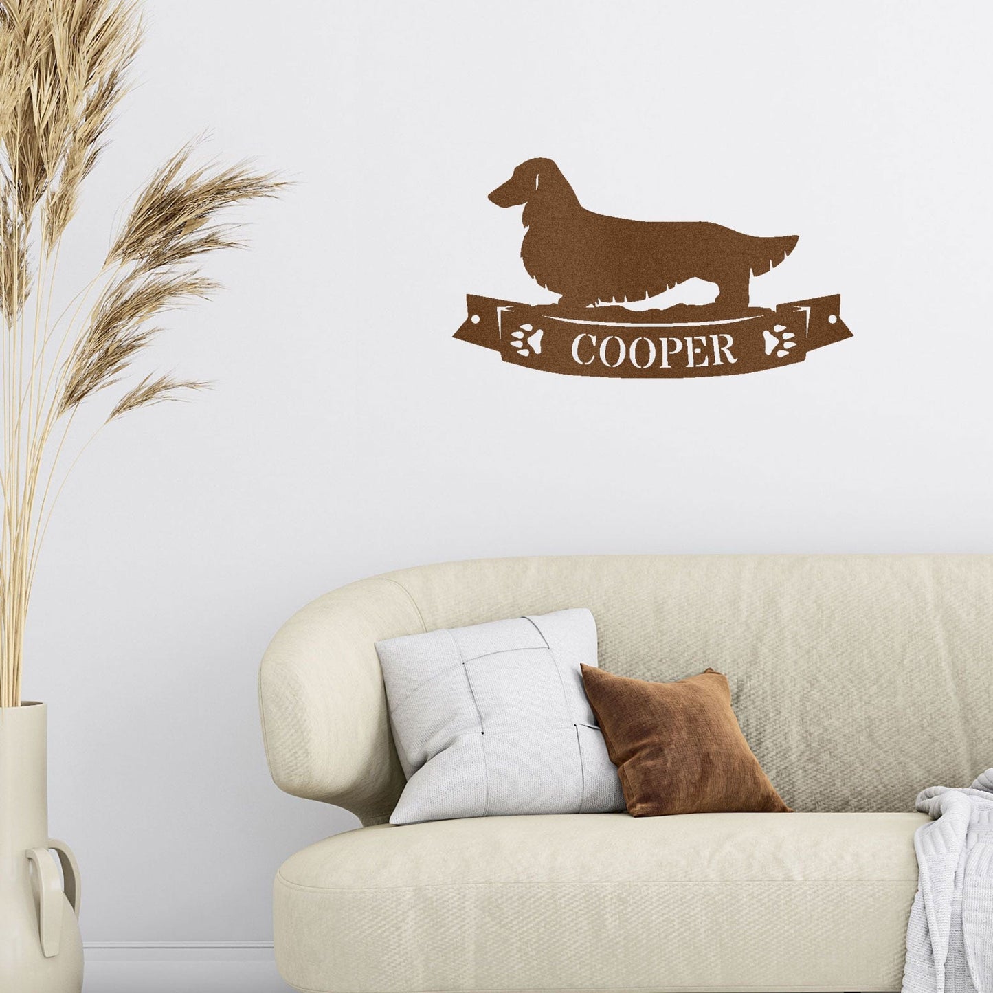 Dachshund Banner Monogram - Steel Sign