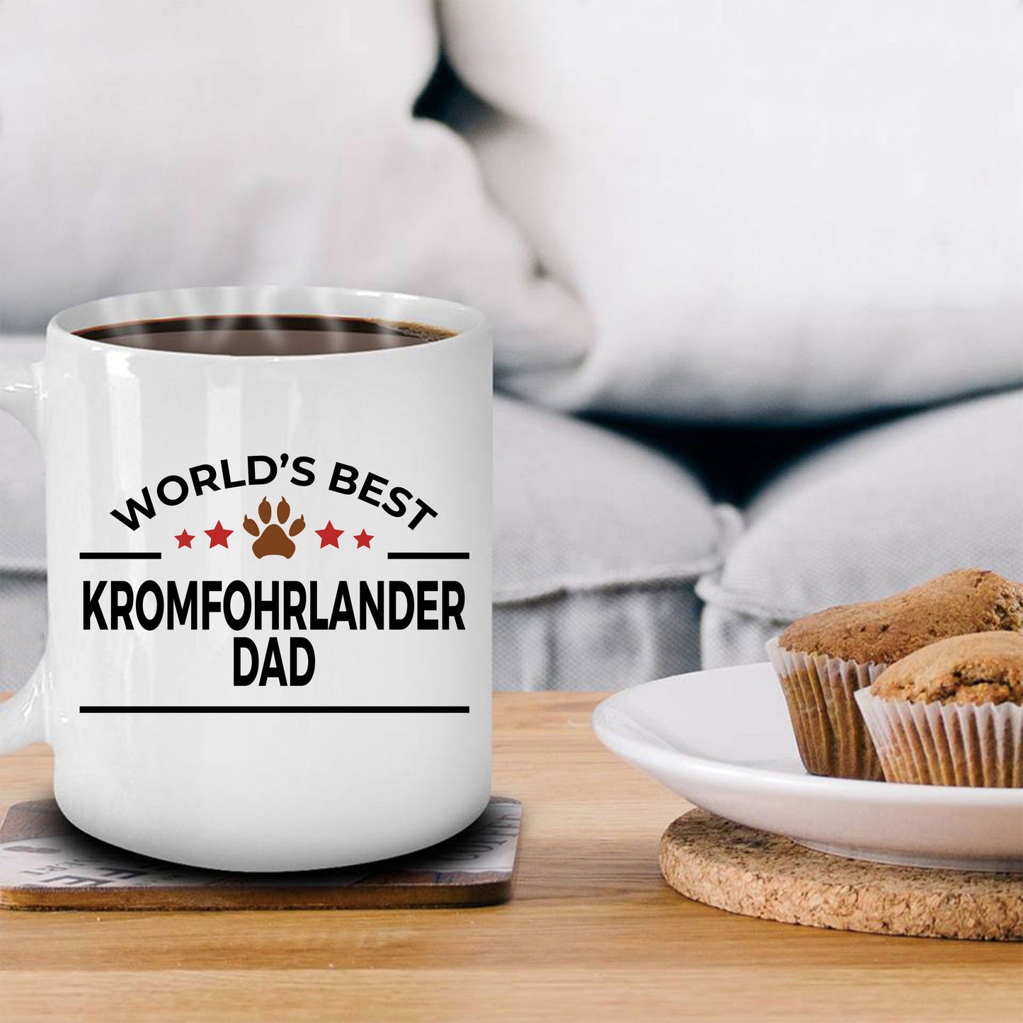 Kromfohrlander Dog Lover Gift World's Best Dad Birthday Father's Day White Ceramic Coffee Mug