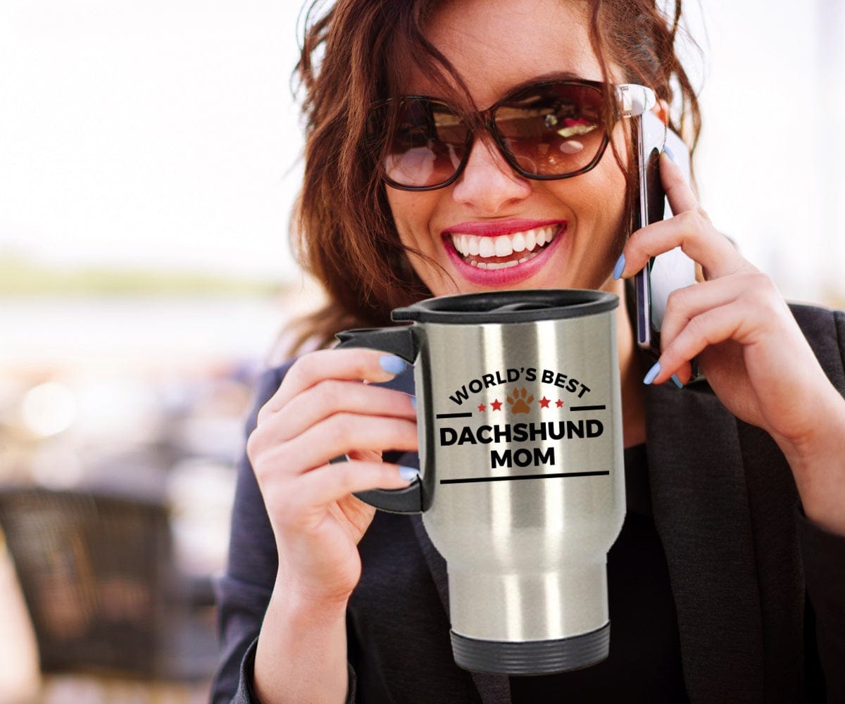 Dachshund Dog Lover Gift World's Best Mom Birthday Mother's Day Stainless Steel Travel Coffee Mug