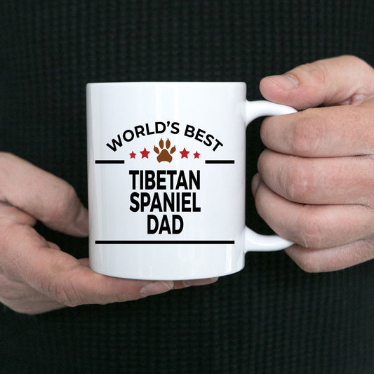Tibetan Spaniel Dog Lover Gift World's Best Dad Birthday Father's Day White Ceramic Coffee Mug