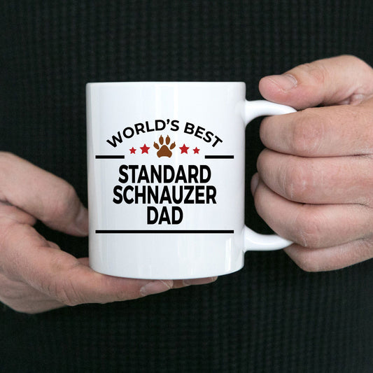 Standard Schnauzer Dog Lover Gift World's Best Dad Birthday Father's Day White Ceramic Coffee Mug