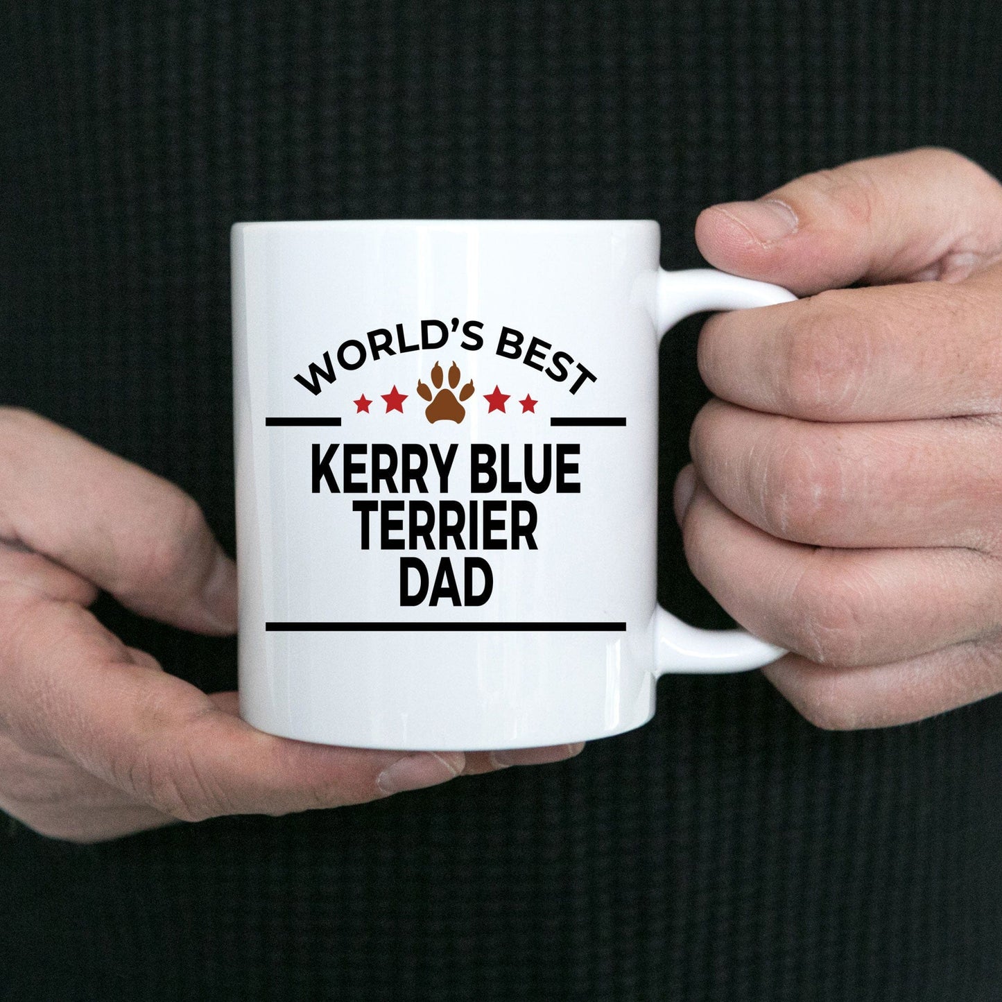 Kerry Blue Terrier Dog Lover Gift World's Best Dad Birthday Father's Day White Ceramic Coffee Mug