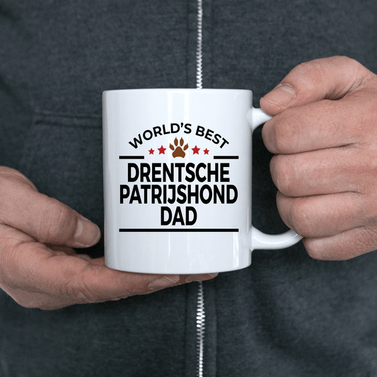Drentsche Patrijshond Dog Lover Gift World's Best Dad Birthday Father's Day White Ceramic Coffee Mug